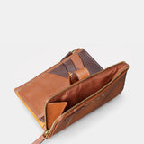 Cartera mediana de mujer en piel cognac