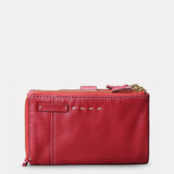 Cartera mediana de mujer en piel roja