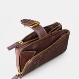 Cartera pequeña de mujer en piel marrón
