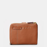 Cartera pequeña de mujer en piel cognac