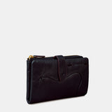 Medium women's wallet in black leather.