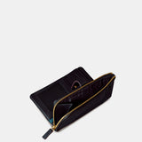Medium women's wallet in black leather.