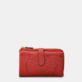 Medium women's wallet in red leather.