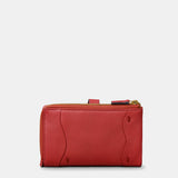 Medium women's wallet in red leather.