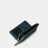 Medium women's wallet in blue leather.