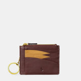 Brown leather women's cardholder.