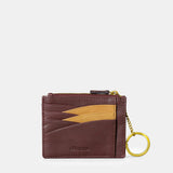 Brown leather women's cardholder.