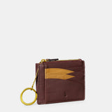Brown leather women's cardholder.