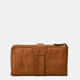 Large women's wallet in cognac leather.