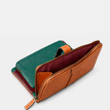 Cartera grande de mujer en piel cognac