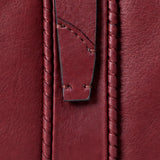 Cartera grande de mujer en piel burdeos