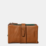 Cartera mediana de mujer en piel cognac