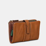 Cartera mediana de mujer en piel cognac