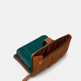 Cartera mediana de mujer en piel cognac