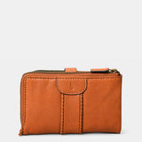 Cartera mediana de mujer en piel cognac