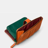 Cartera mediana de mujer en piel cognac