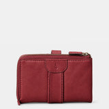 Cartera mediana de mujer en piel burdeos