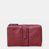 Cartera mediana de mujer en piel burdeos