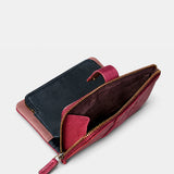 Cartera mediana de mujer en piel burdeos