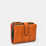 Cartera pequeña de mujer en piel cognac
