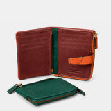 Cartera pequeña de mujer en piel cognac