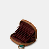Women's cognac leather wallet.