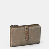 Large women's wallet in taupe leather.