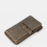Large women's wallet in taupe leather.