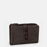Medium women's wallet in brown leather.