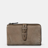 Medium women's wallet in taupe leather.