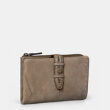 Medium women's wallet in taupe leather.