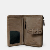 Medium women's wallet in taupe leather.
