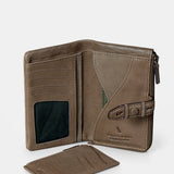 Medium women's wallet in taupe leather.