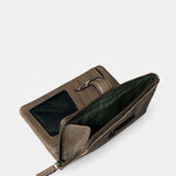 Medium women's wallet in taupe leather.
