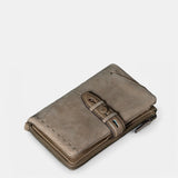 Medium women's wallet in taupe leather.