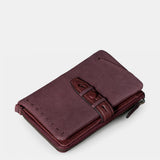 Medium women's wallet in burgundy leather.