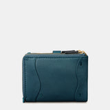 Small women's wallet in blue leather.