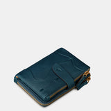Small women's wallet in blue leather.