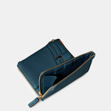Small women's wallet in blue leather.
