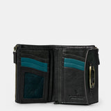 Small women's wallet made of black leather.