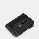 Small women's wallet made of black leather.