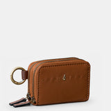 Monedero de mujer en piel cognac
