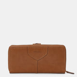 Cartera grande de mujer en piel cognac