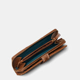 Cartera grande de mujer en piel cognac