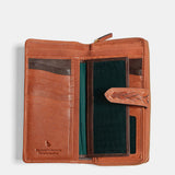 Cartera grande de mujer en piel cognac