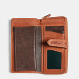 Cartera grande de mujer en piel cognac