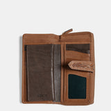 Cartera grande de mujer en piel cognac