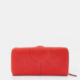 Cartera grande de mujer en piel burdeos