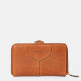 Cartera mediana de mujer en piel cognac