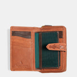 Cartera mediana de mujer en piel cognac